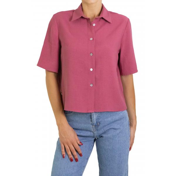 Camicia in viscosa tinta unita
